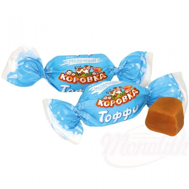 1041 Конфеты Коровка "тоффи" неглазированные, с молочным корпусом 100 GR Bonbons Korovka "caramel" non glacé, avec du lait corps