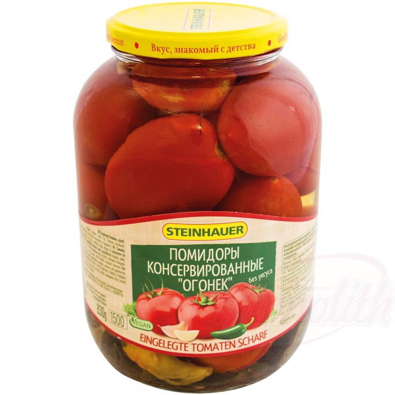 Tomates en conserve sans vinaigre Помидоры консервированные "Огонёк" без уксуса 1500ml