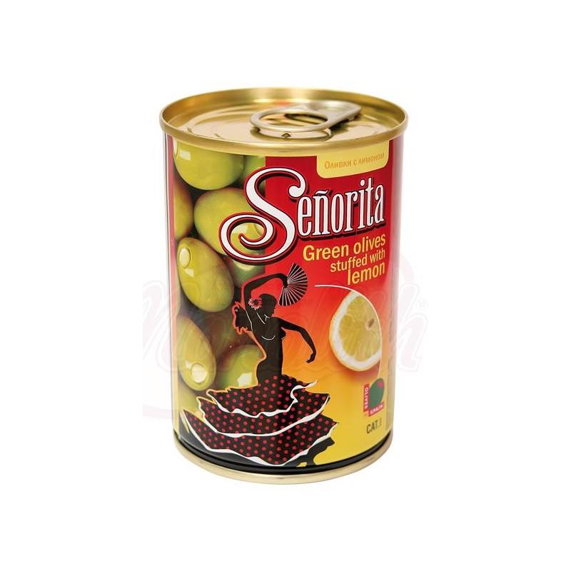 Маслины зелёные "Сеньёрита" с лимонной начинкой 280 GR Olives vertes "Señorita" fourrées au citron 280 GR