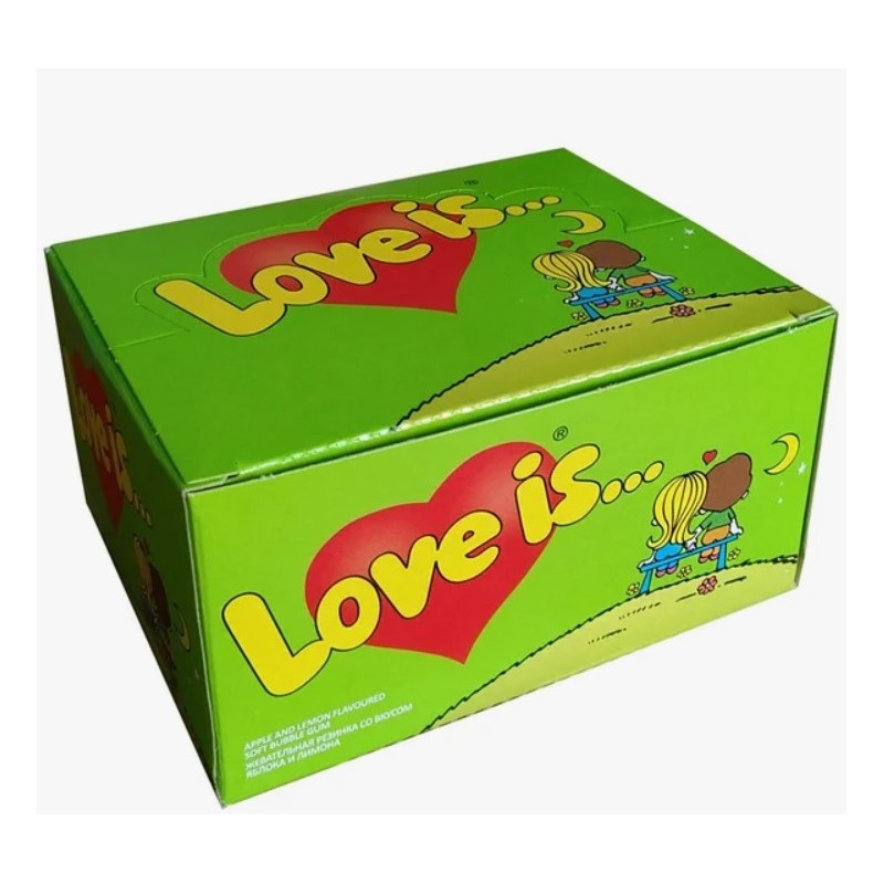 Блок Жевательная резинка Love Is Яблоко-лимон, 100 шт. x 4.2 г Bloc chewing-gum Love Is Apple-citron, 100 pcs. x 4,2 g