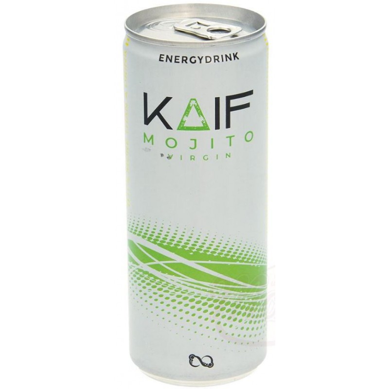 Энергетический напиток "Kaif Mojito", ЛАЙМ и МЯТА, 250 ml. Boisson énergisante "Kaif Mojito", citron vert et menthe, 250 ml.