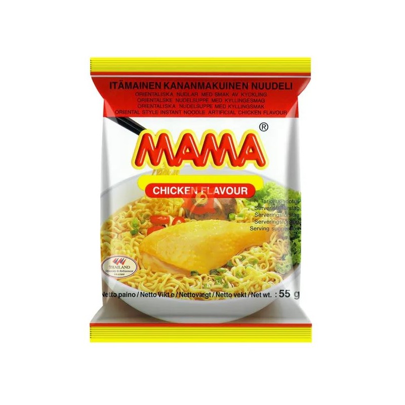 Лапша быстрого приготовления с куриным вкусом "Мама" 55gr. HALAL Nouilles instantanées saveur poulet "Mama" 55gr.