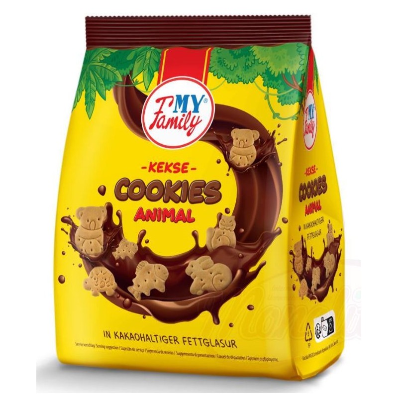 Biscuits glacés au cacao "Animal" "MY FAMILY" 200gr Печенье в какаосодержащей глазури