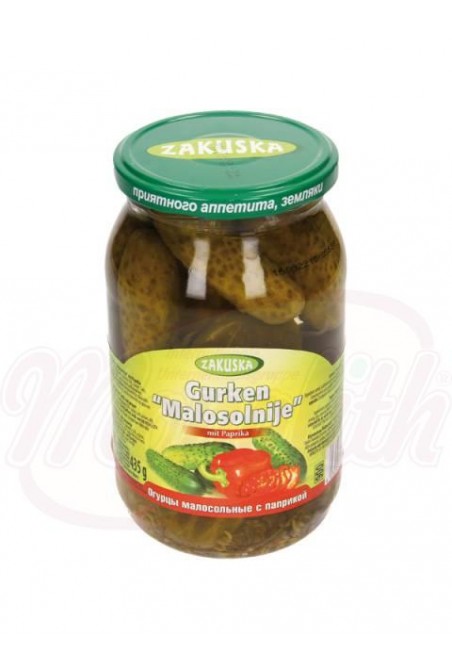 Concombres, légèrement salés, au paprika Огурцы малосольные с паприкой "ZAKUSKA" 850 gr.