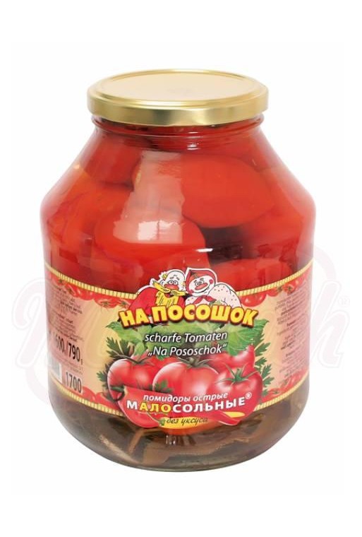 Tomates marinées piquantes "Na Pososchok"  Помидоры острые малосольные "На посошок" без уксуса 1700ml