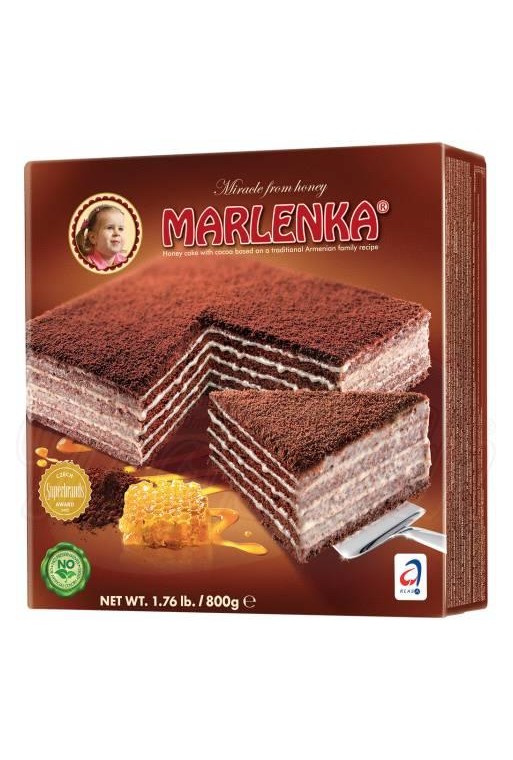 Какао-молочный торт "Марленка" ЗАМОРОЖЕННЫЙ 800гр Gâteau au lait de cacao "Marlenka" SURGELÉ 800g