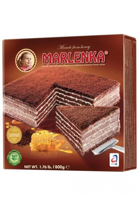 Какао-молочный торт "Марленка" ЗАМОРОЖЕННЫЙ 800гр Gâteau au lait de cacao "Marlenka" SURGELÉ 800g